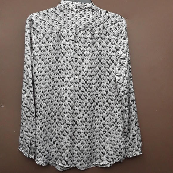 Loft Tie Neck Semi-sheer Blouse Sz S - Picture 4 of 5